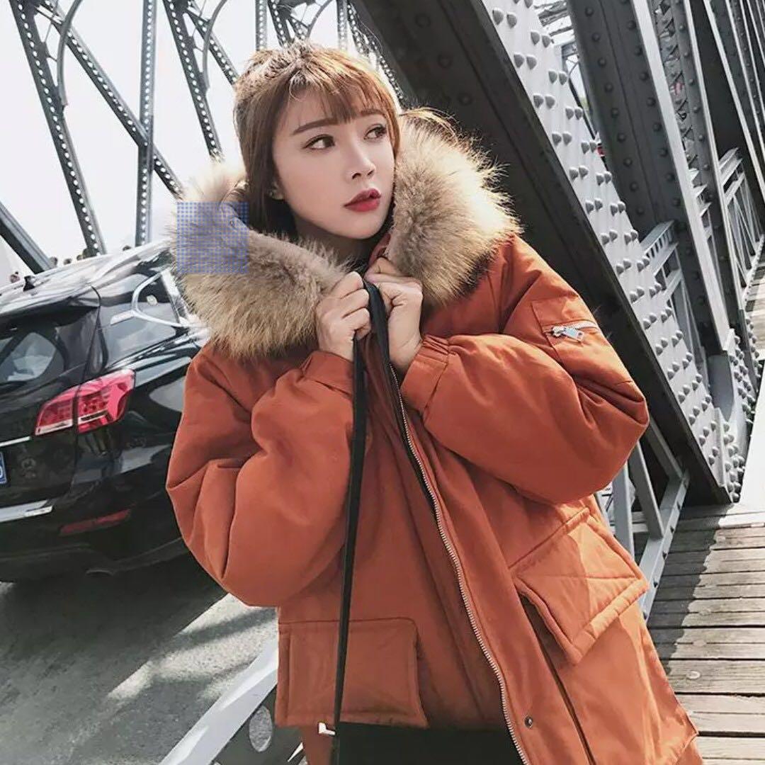 【DAIRIKU 】KOREAN Jacket with Fur Hoodie DAIRIKU KOREAN Jacket with Fur Hoodie M
