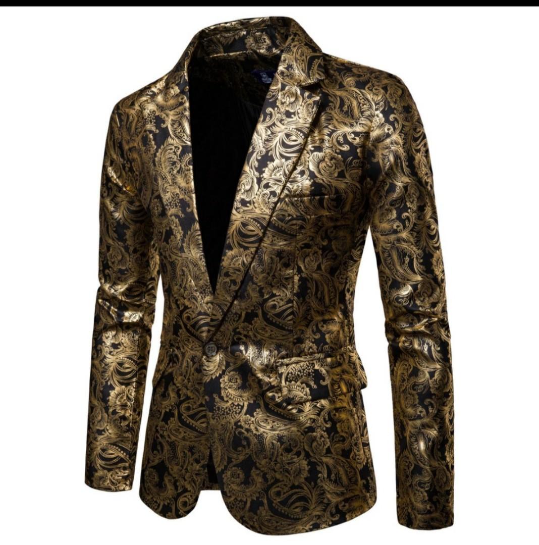MEN BLAZER men plus size gold purple red blazer jacket top Men s