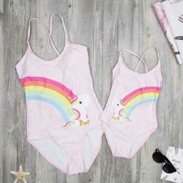 pink and grey swimsuit