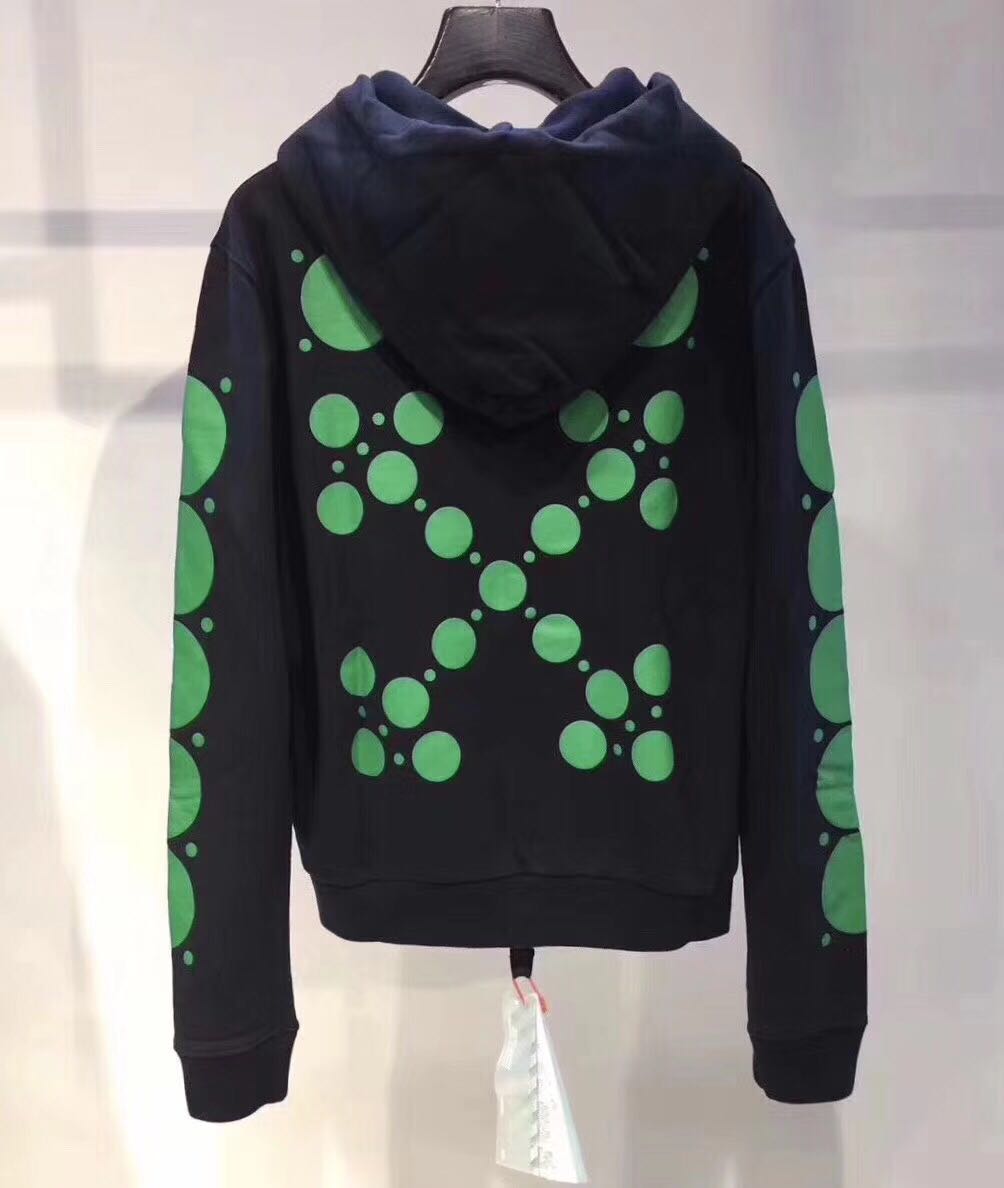 green and white hoodie