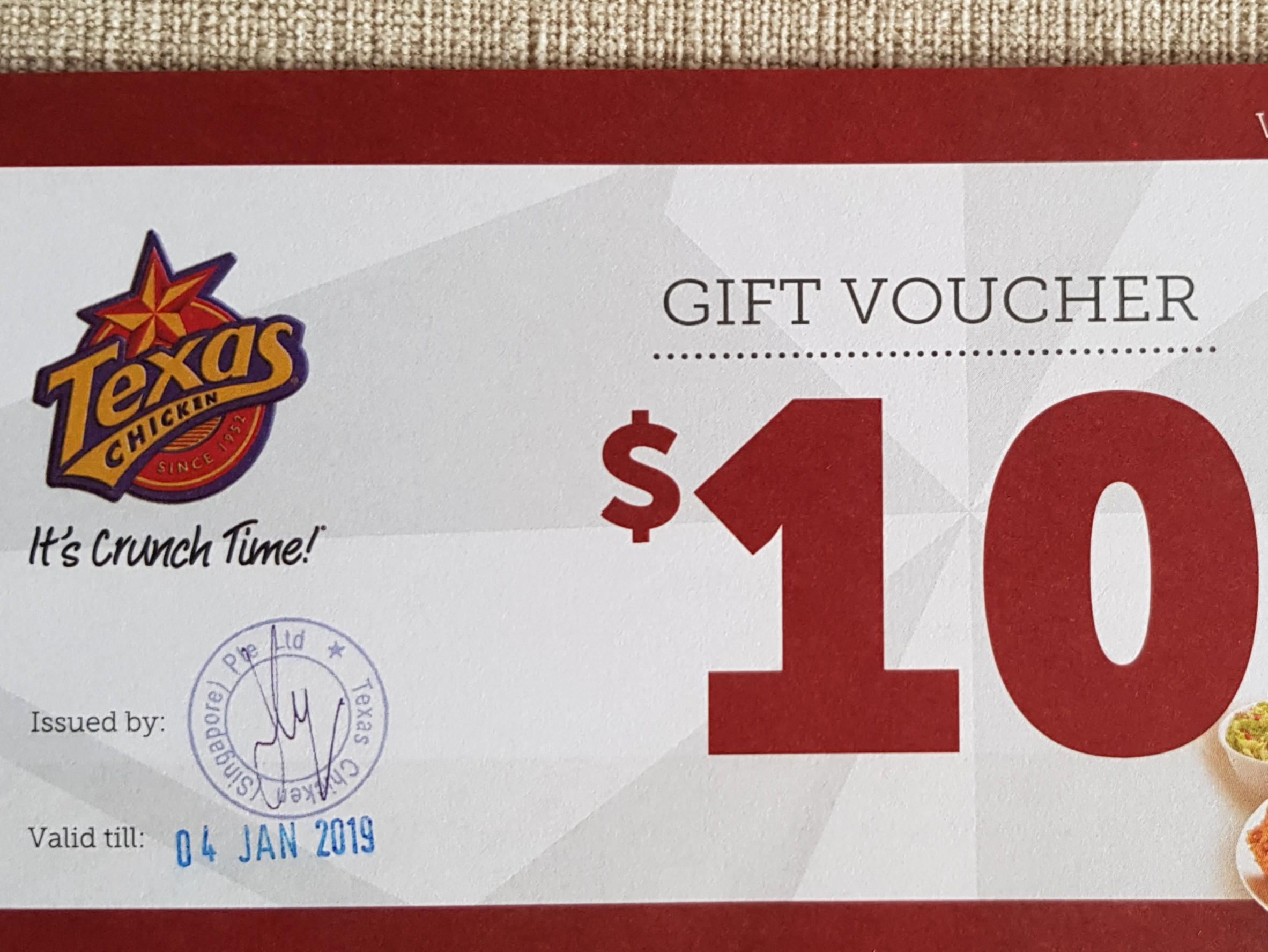 [PAY 30 GET 50!] Texas Chicken Vouchers, Entertainment, Gift Cards