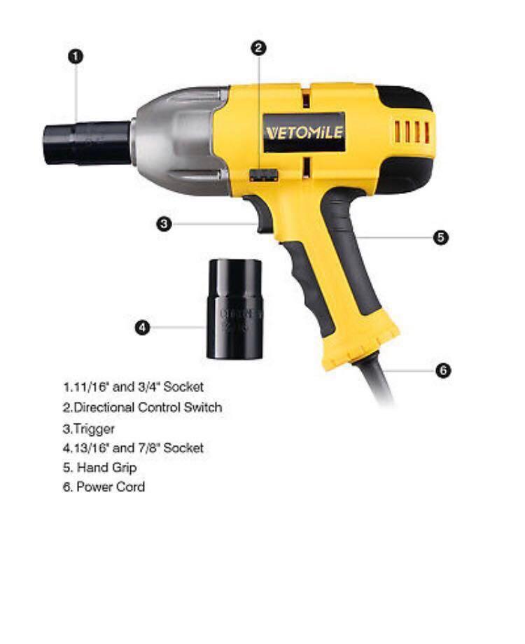 PROMO VETOMILE 120V Electric Impact Wrench 4800RMP 3 4 7 8 High Torque Power Tool Car Accessories Tyres Rims on Carousell
