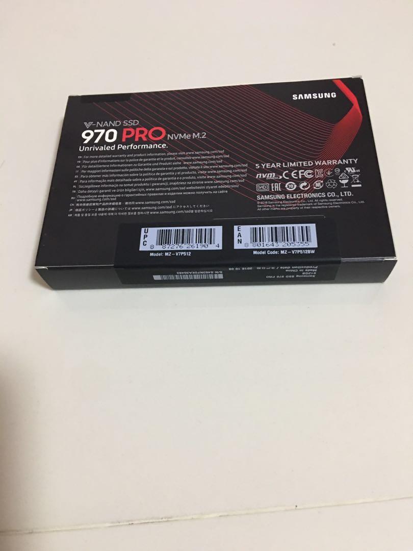 Samsung 970 pro 512gb NVMe .M.2 SSD, Computers & Tech, Parts ...