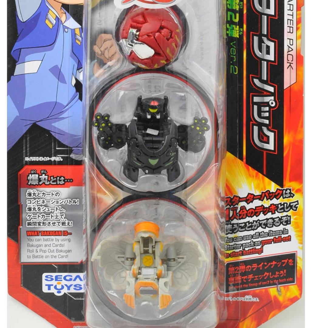 Sega Toys [JAPAN] Bakugan Battle Brawlers Starter Pack Phos Red, Lockanoid Black & Hawktor