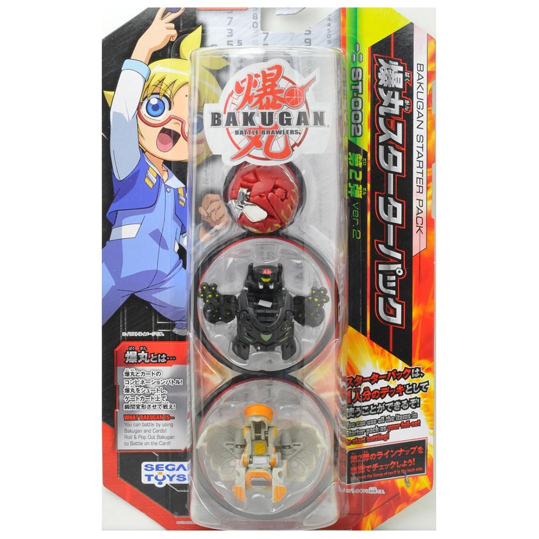Sega Toys [JAPAN] Bakugan Battle Brawlers Starter Pack Phos Red, Lockanoid Black & Hawktor