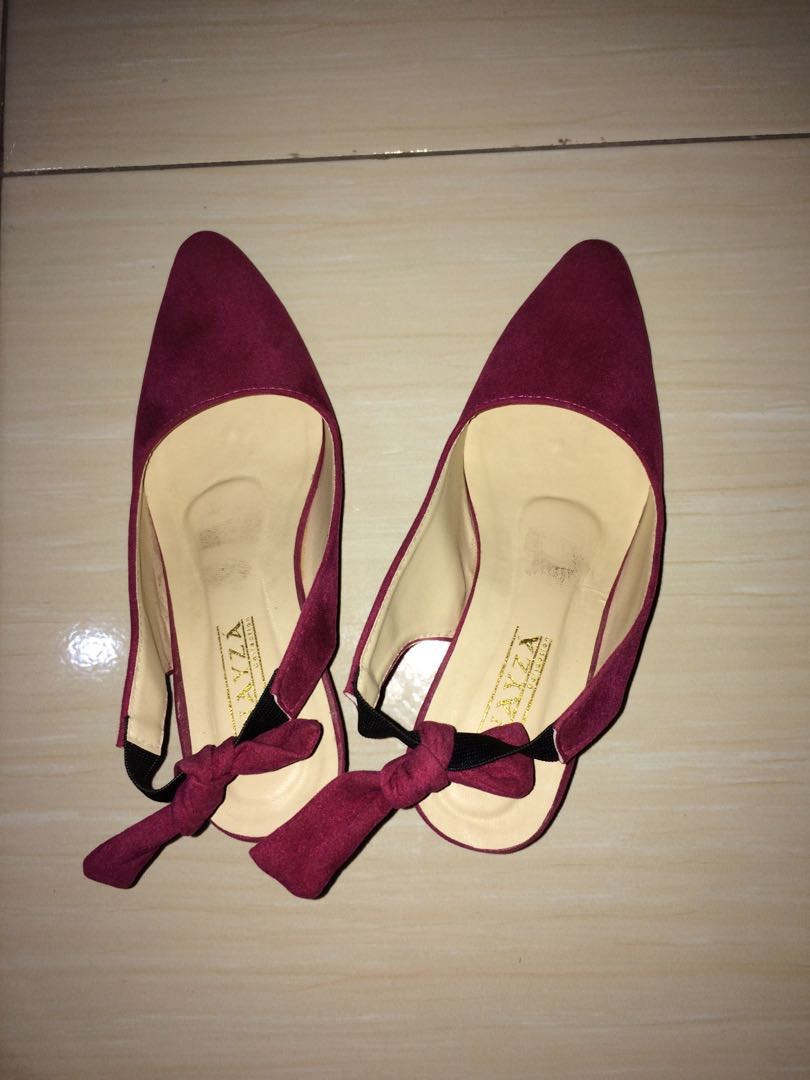 Sepatu Hak Tahu Pita Simpel Fesyen Wanita Sepatu Di Carousell