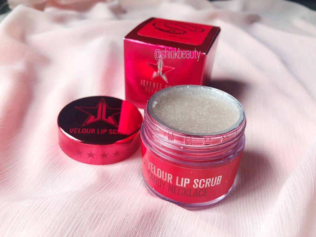 Sold Out Jeffree Star Velour Lip Scrub In Candy Necklace Health Beauty Makeup On Carousell