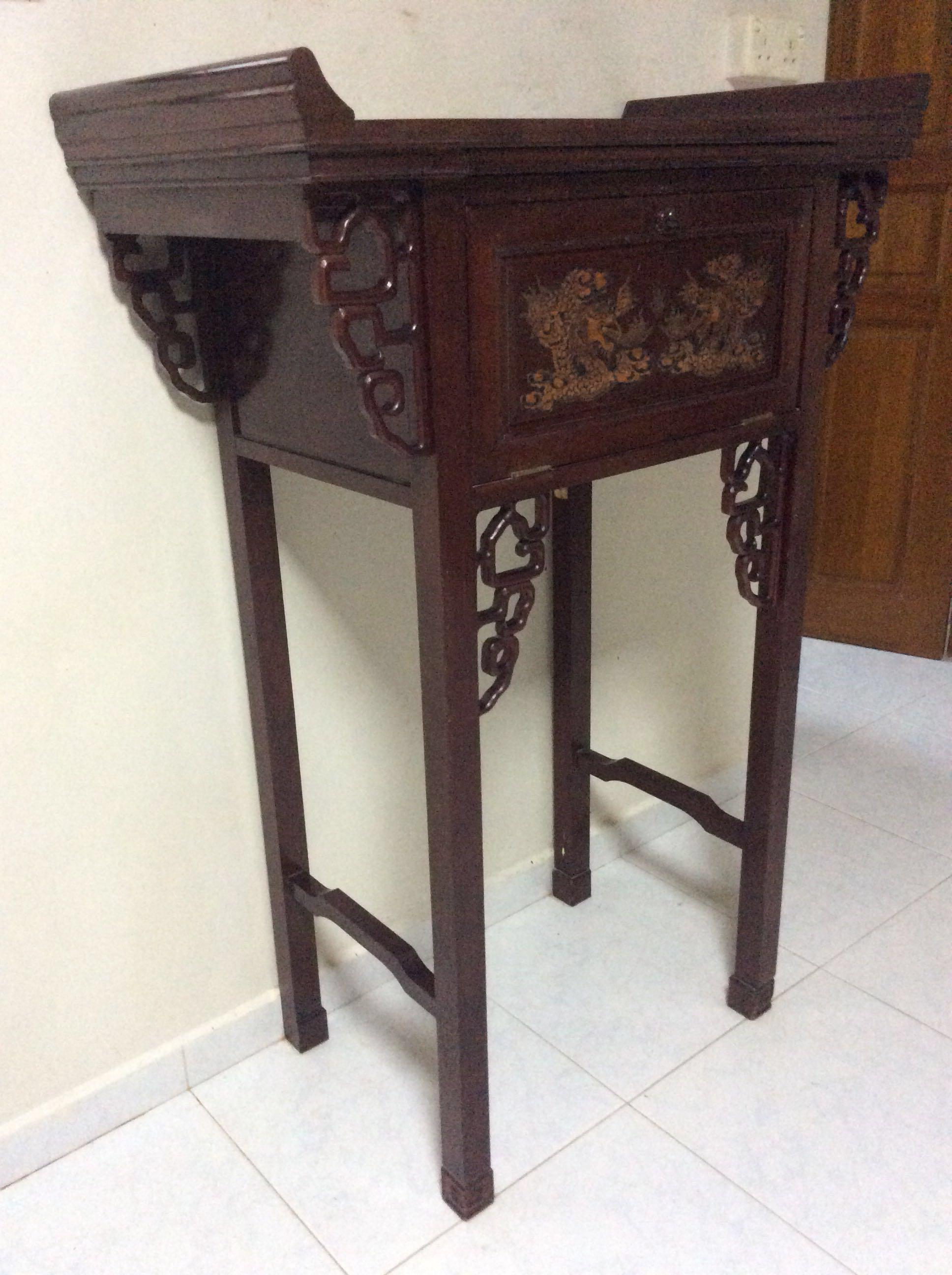Solid Wood Chinese Prayer Altar Table Stand Not From Ikea, Furniture