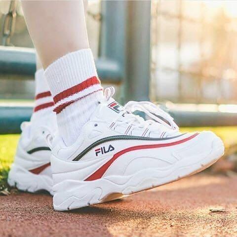 fila ray white green red