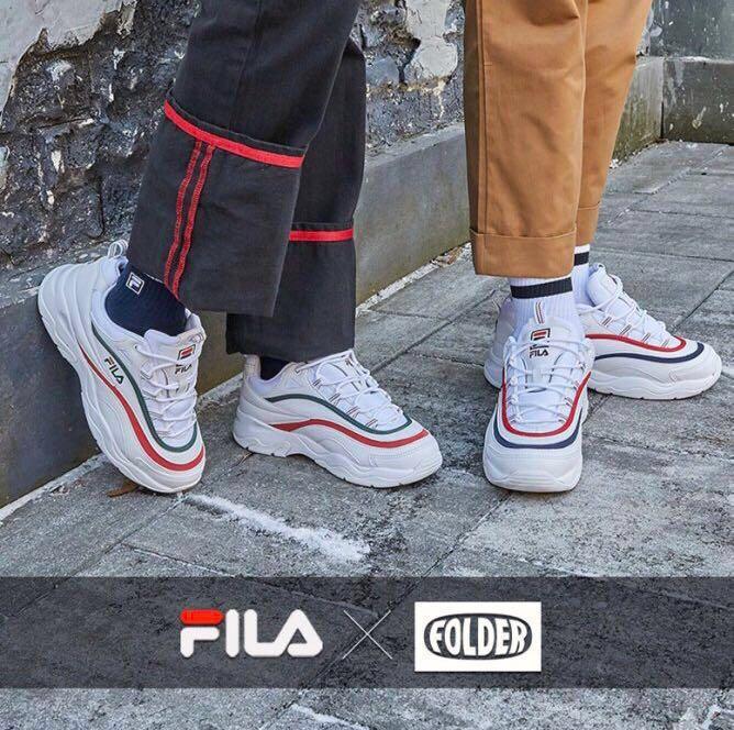 fila ray green and red