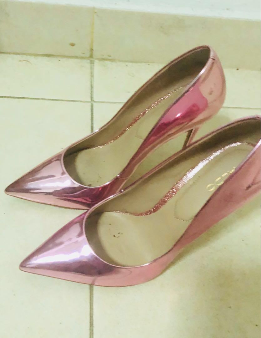 Aldo metallic light pink heels size 37 