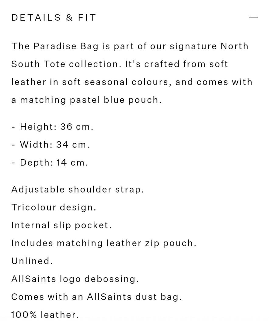 Allsaints paradise clearance north south tote