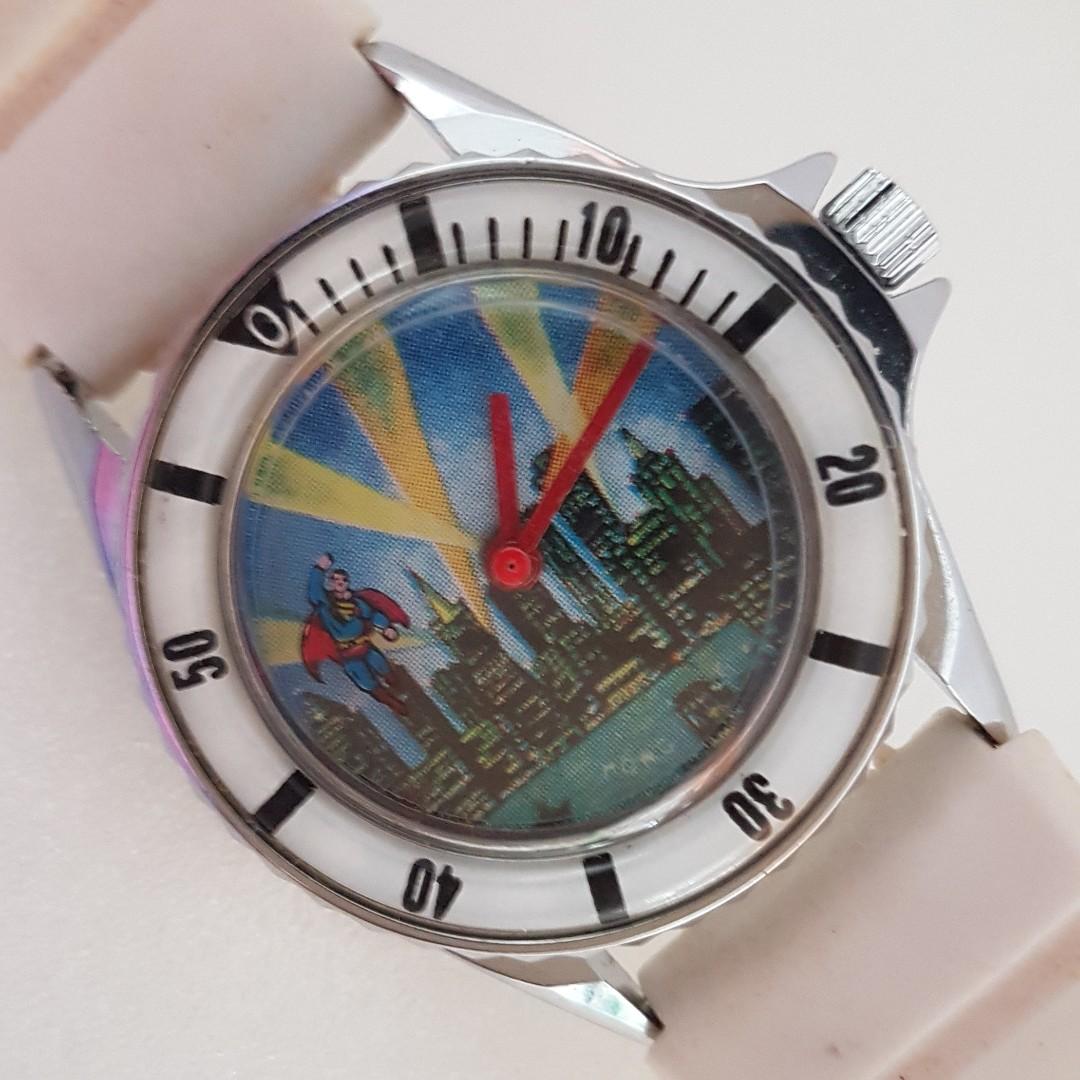 Art Decor Vintage Timepiece Rare Superman Manual Winding Wrist