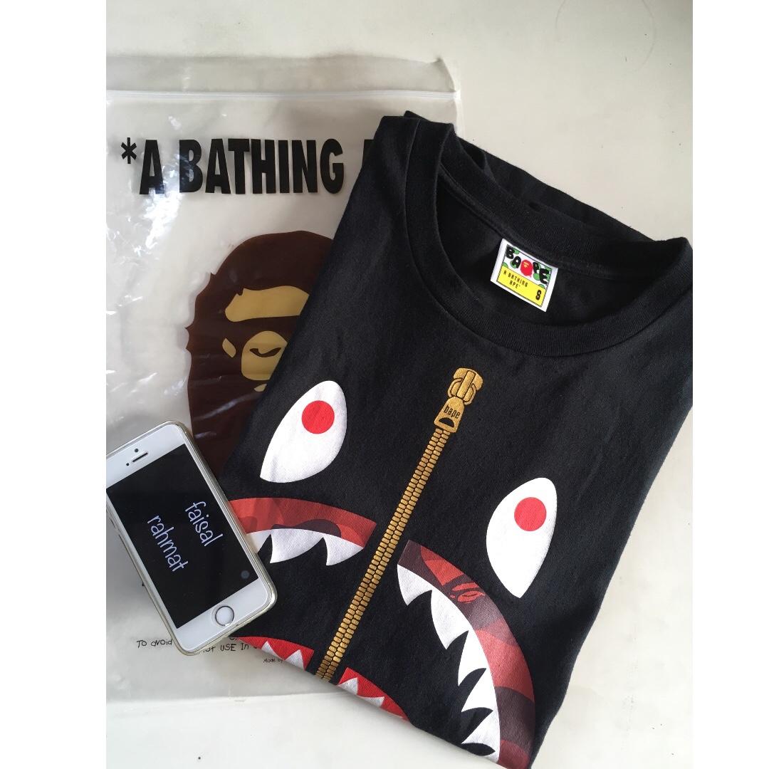 bape shark gold zip