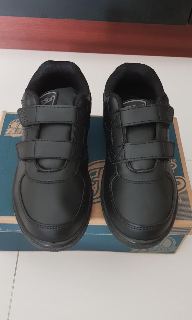 bata black leather school shoes