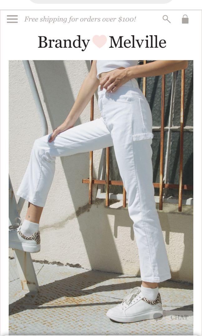 Brandy melville white corduroy hot sale pants