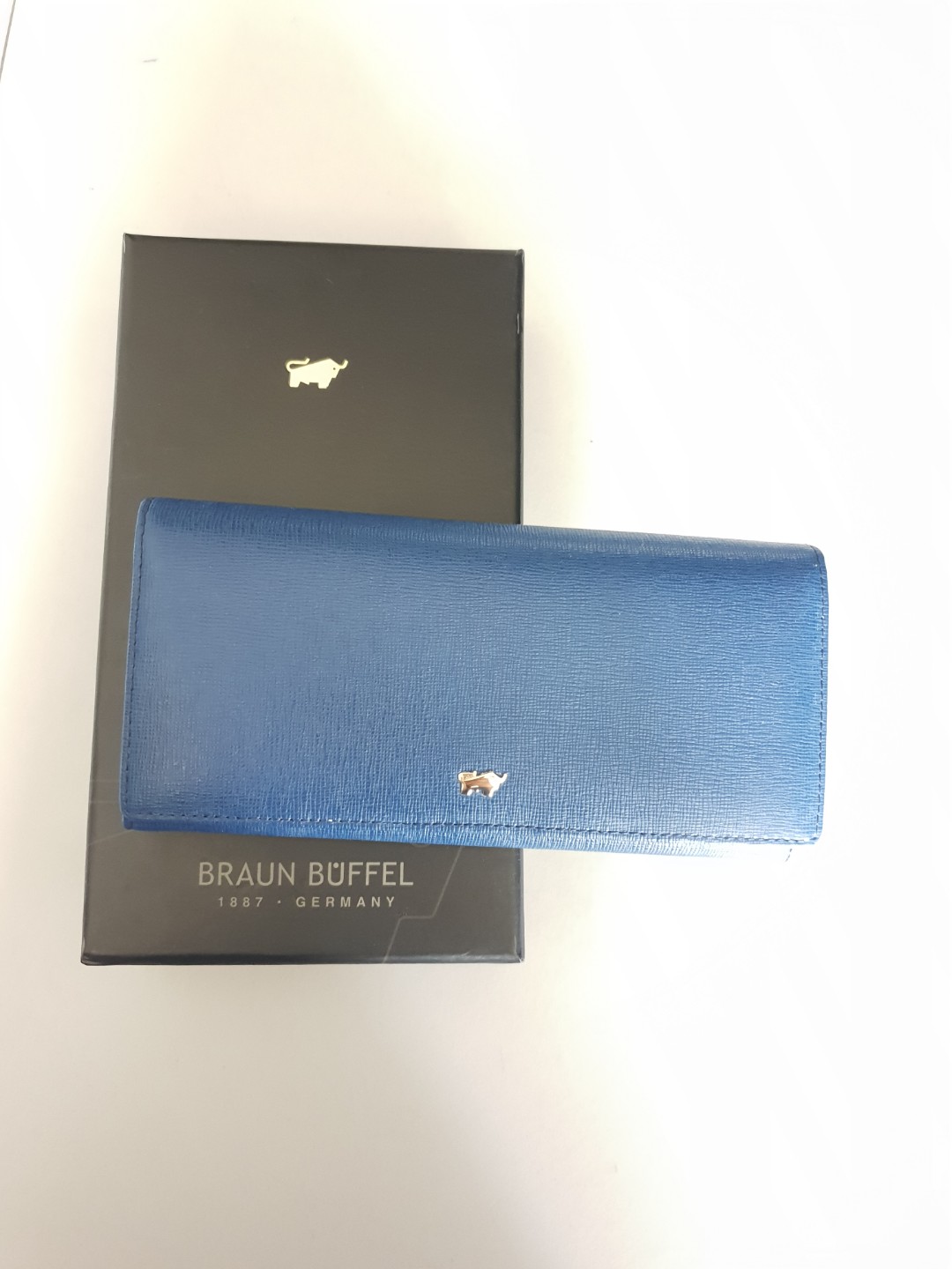 braun buffel wallet blue