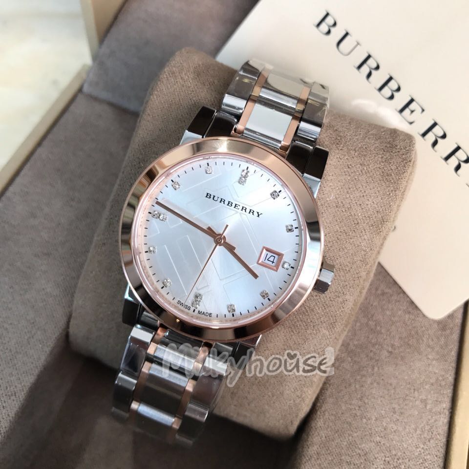 Burberry two tone ladies hot sale watch