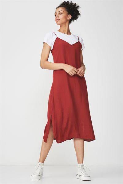Cotton on top red dress