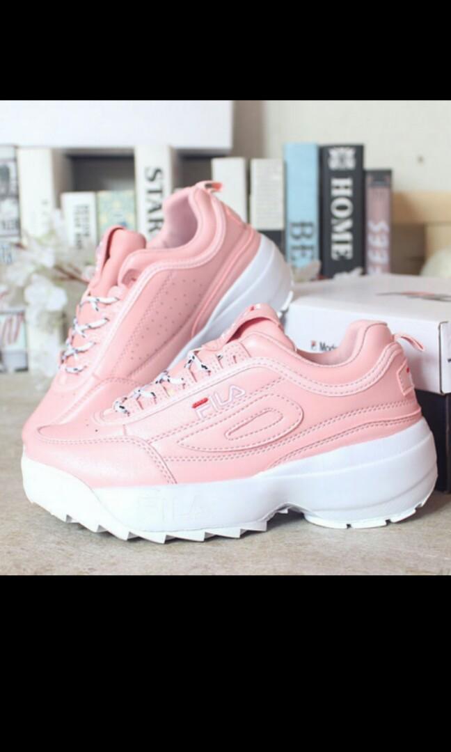 rose pink fila sneakers