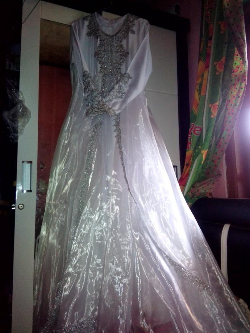 Gaun Pengantin Syari Purdah Cadar Fesyen Wanita Muslim Fashion Gaun Di Carousell