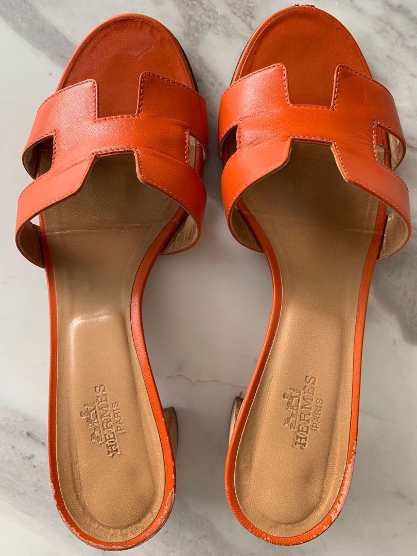 Hermes orange shoe, Women's Fashion 