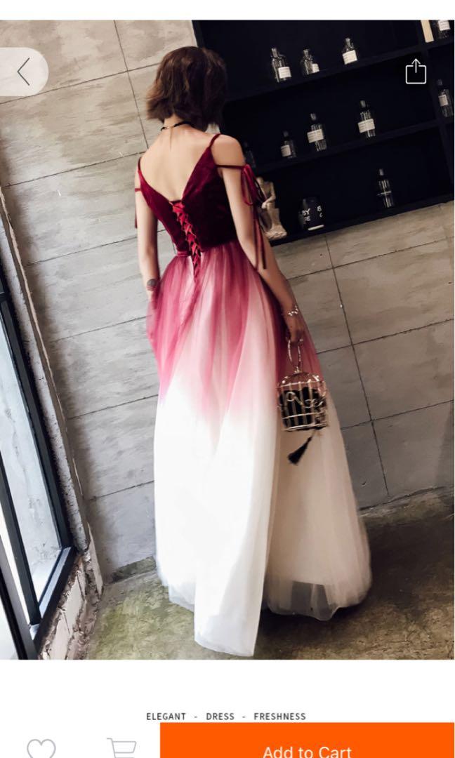 Red ombre sale prom dress