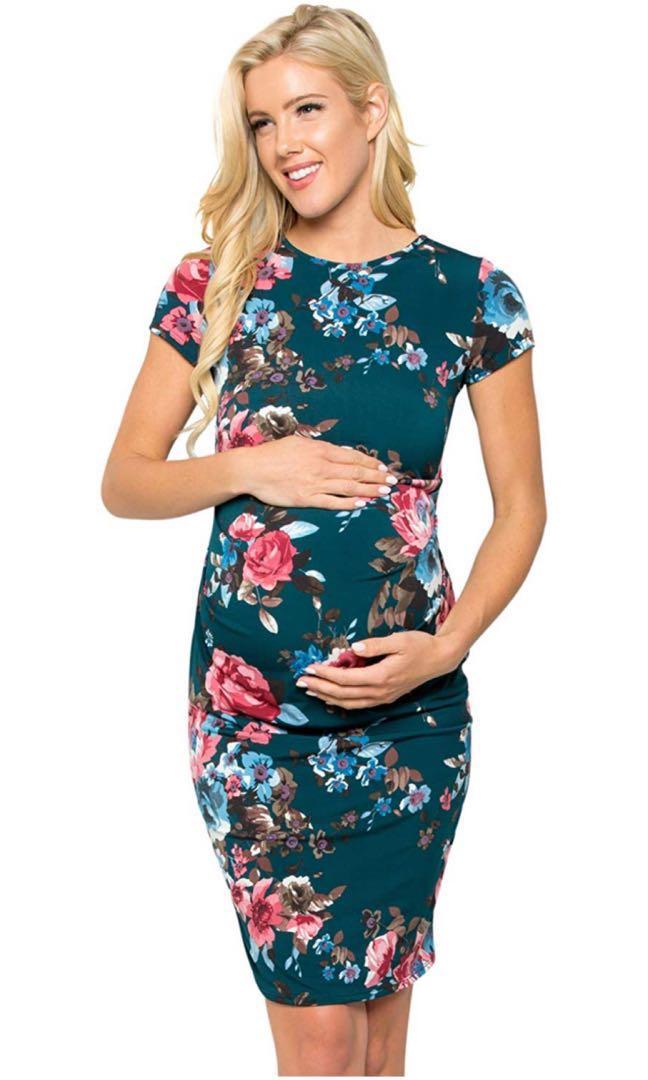 Ruched bodycon maternity dress Clearance