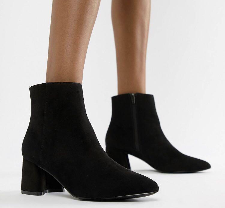 wide fit high heel ankle boots
