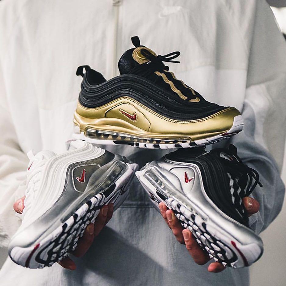 air max 97 gold silver white