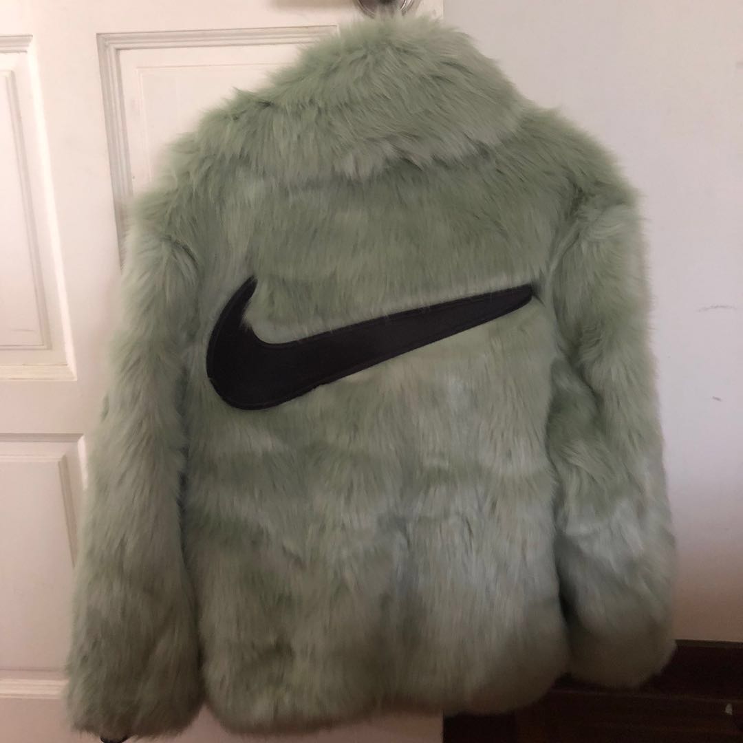 nike green fur jacket