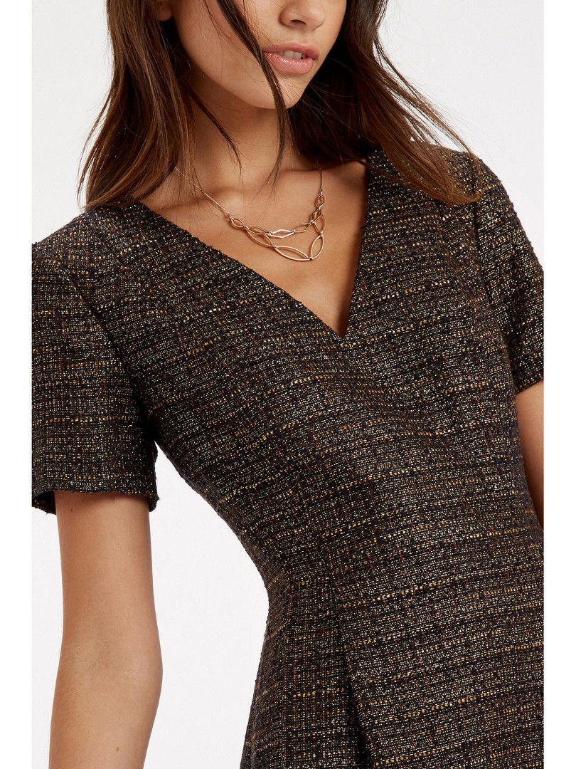 Oasis gold tweed dress cheap