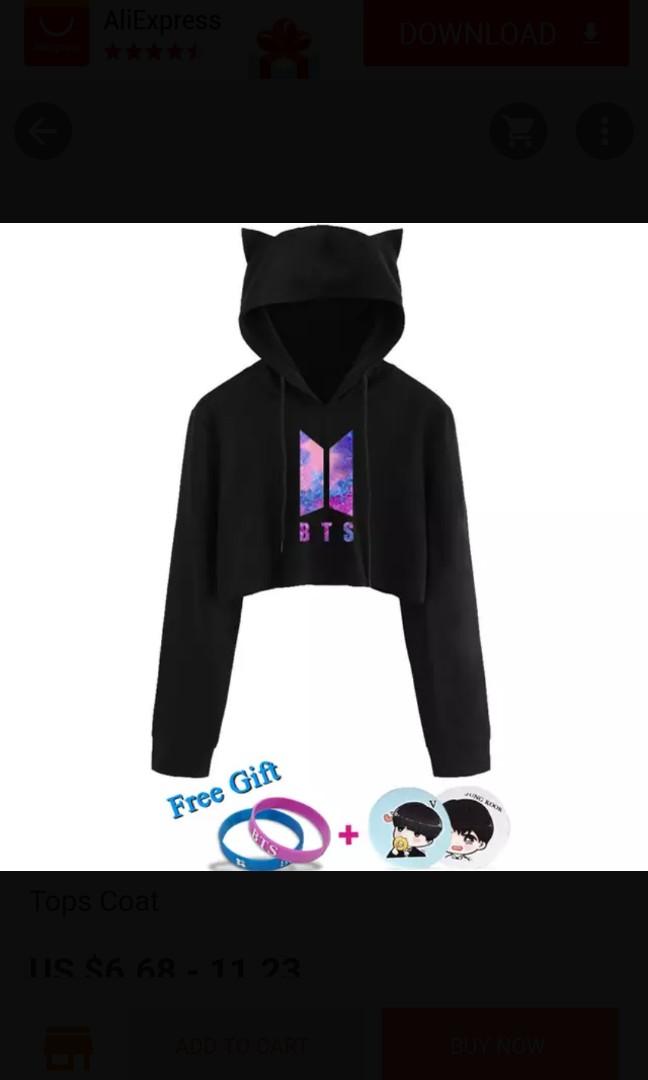 bts crop top hoodie