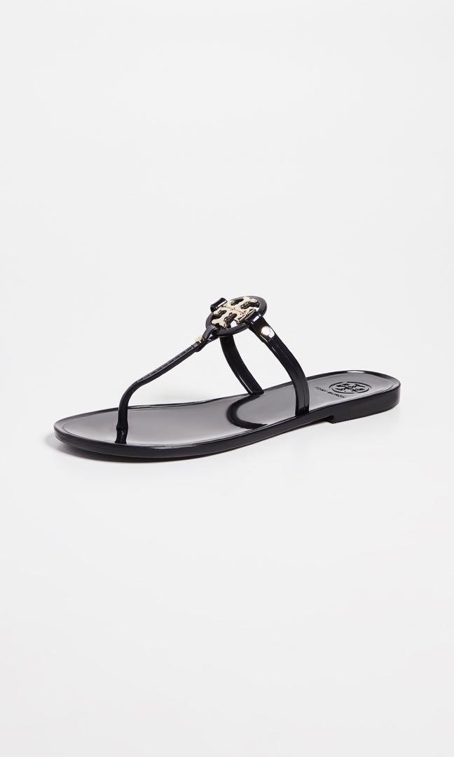 tory burch black rubber flip flops