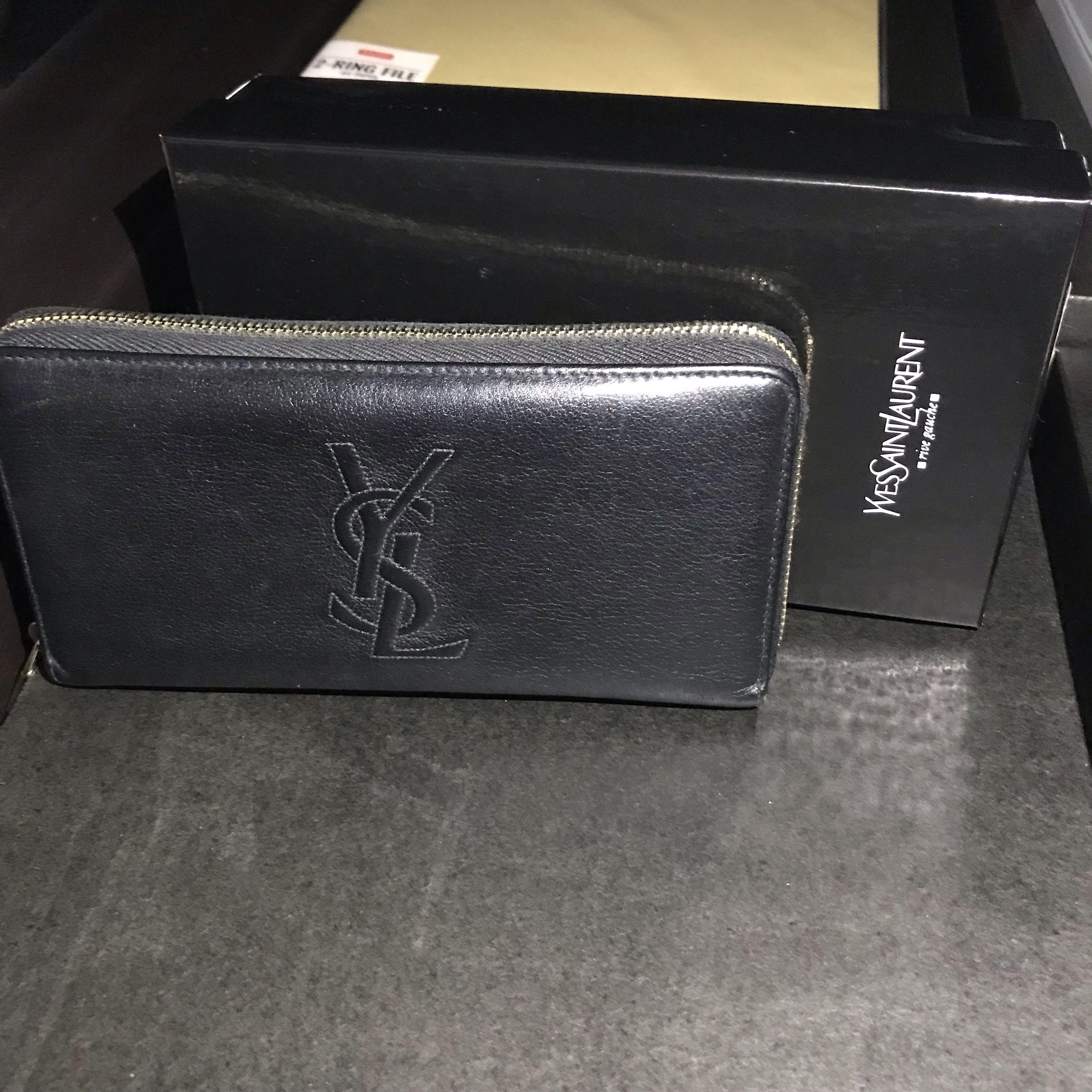 YSL Saint Lauren black Long Wallet with zip , Women's Fashion, Bags