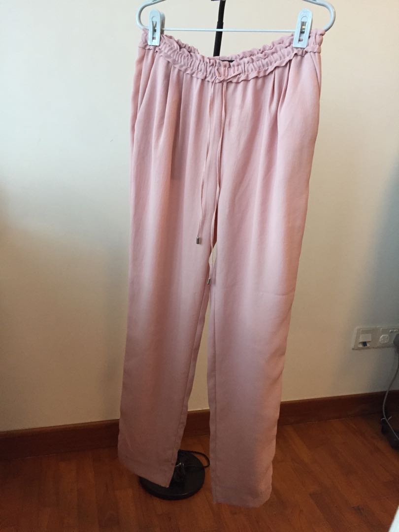 pink zara pants