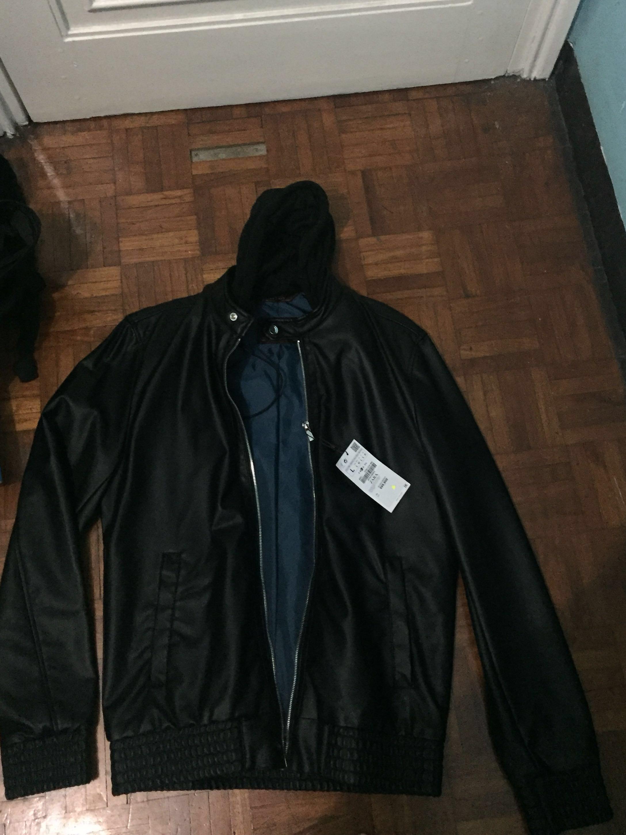 zara man hooded jacket