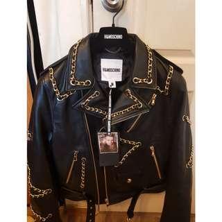 H&Moschino leather biker jacket - New (mint) - Size M 