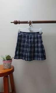 navy checkered pleated tennis skirt