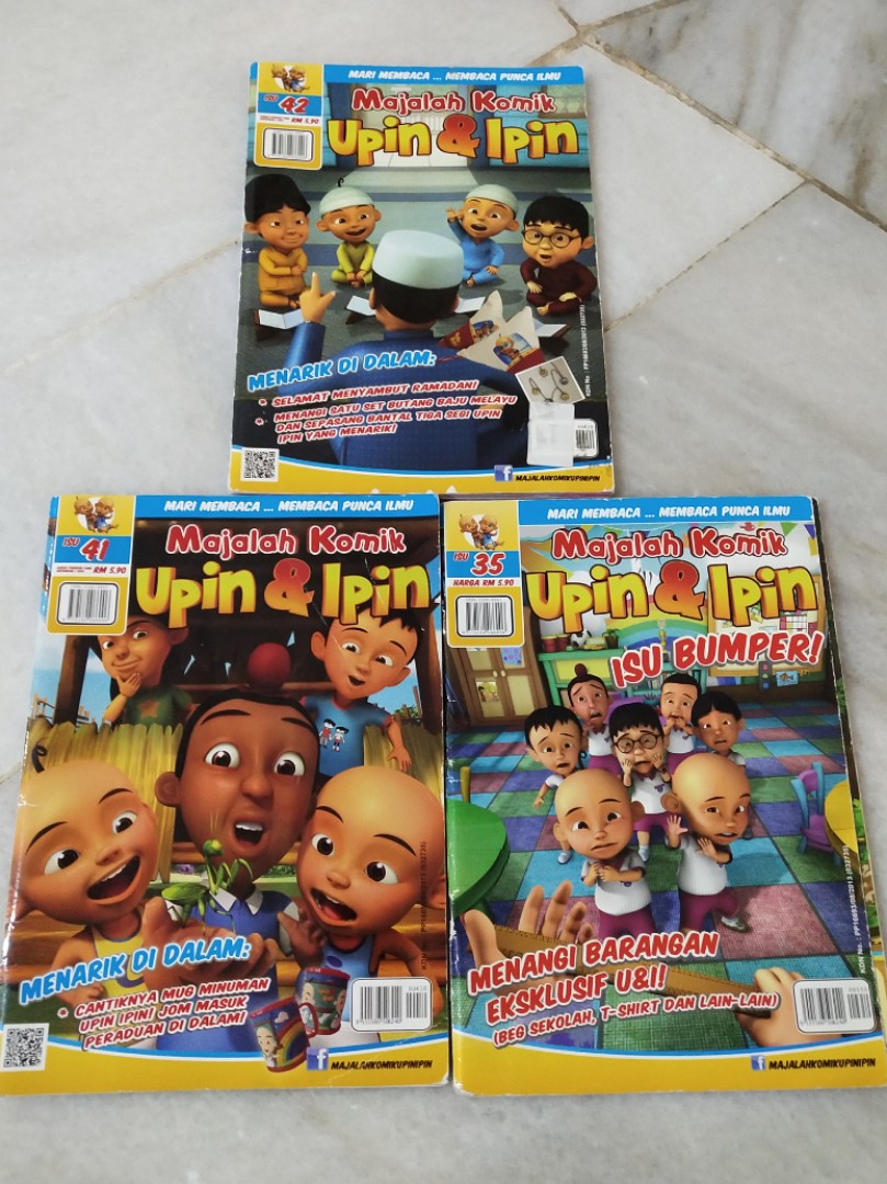 3 Majalah Komik Upin Ipin Peralatan Tulis Buku Kanak Kanak Di