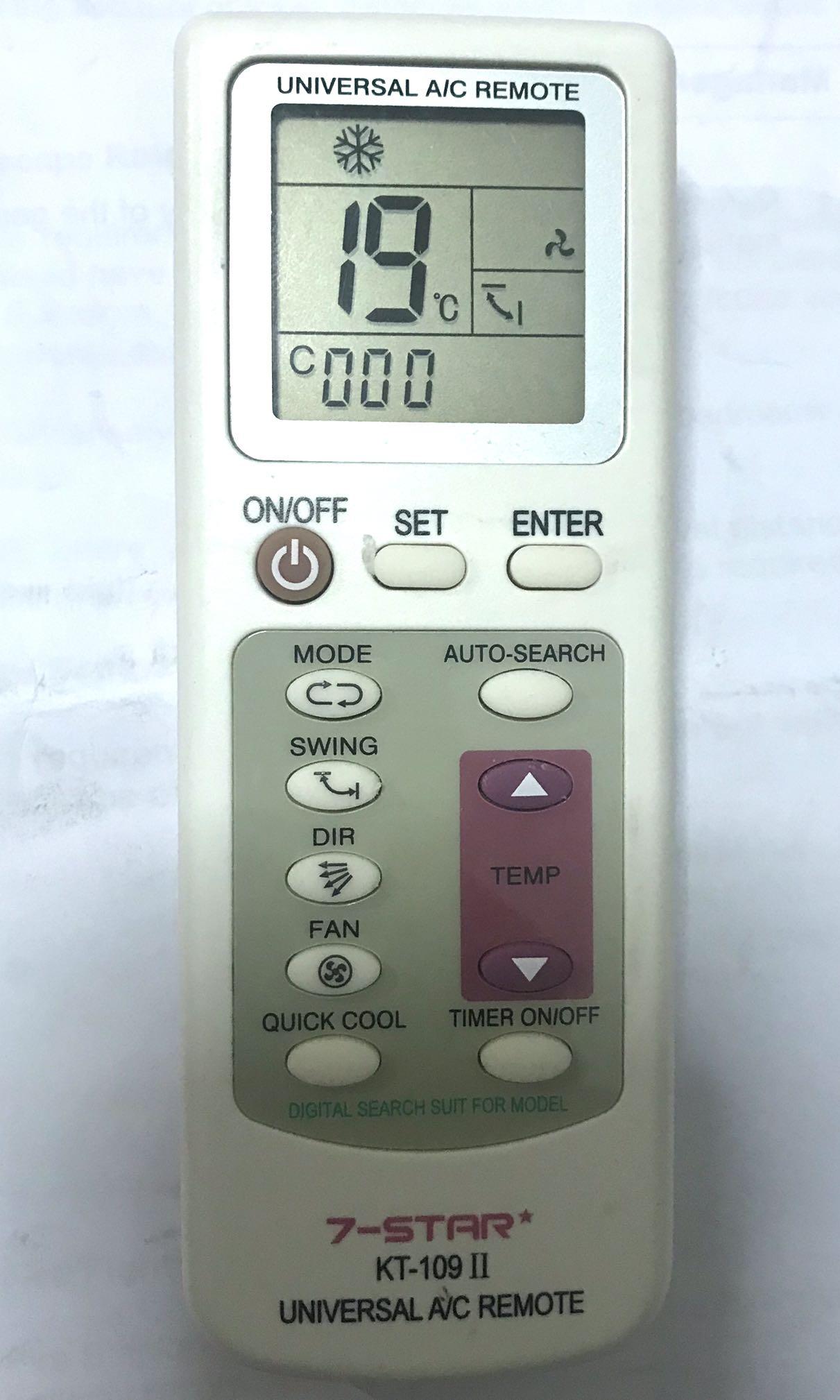 Aircon Universal Remote Control, TV & Home Appliances, Air Conditioners