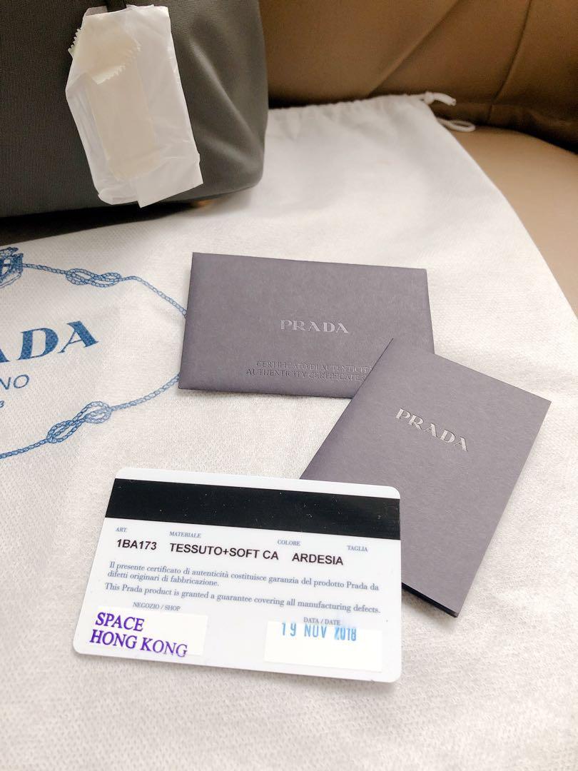 Auth Prada 1BA173 tessuto+soft Ardesia, Luxury, Bags & Wallets on