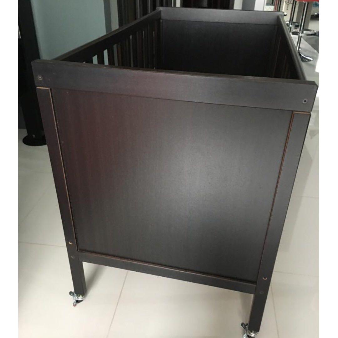 Baby Cot Sundvik Cot Black Brown Babies Kids Cots Cribs