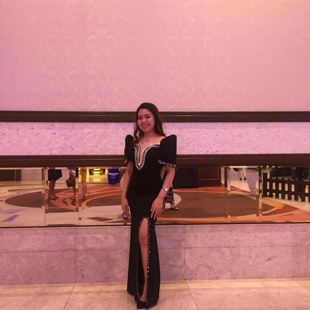 Black Modern Filipiniana for RENT