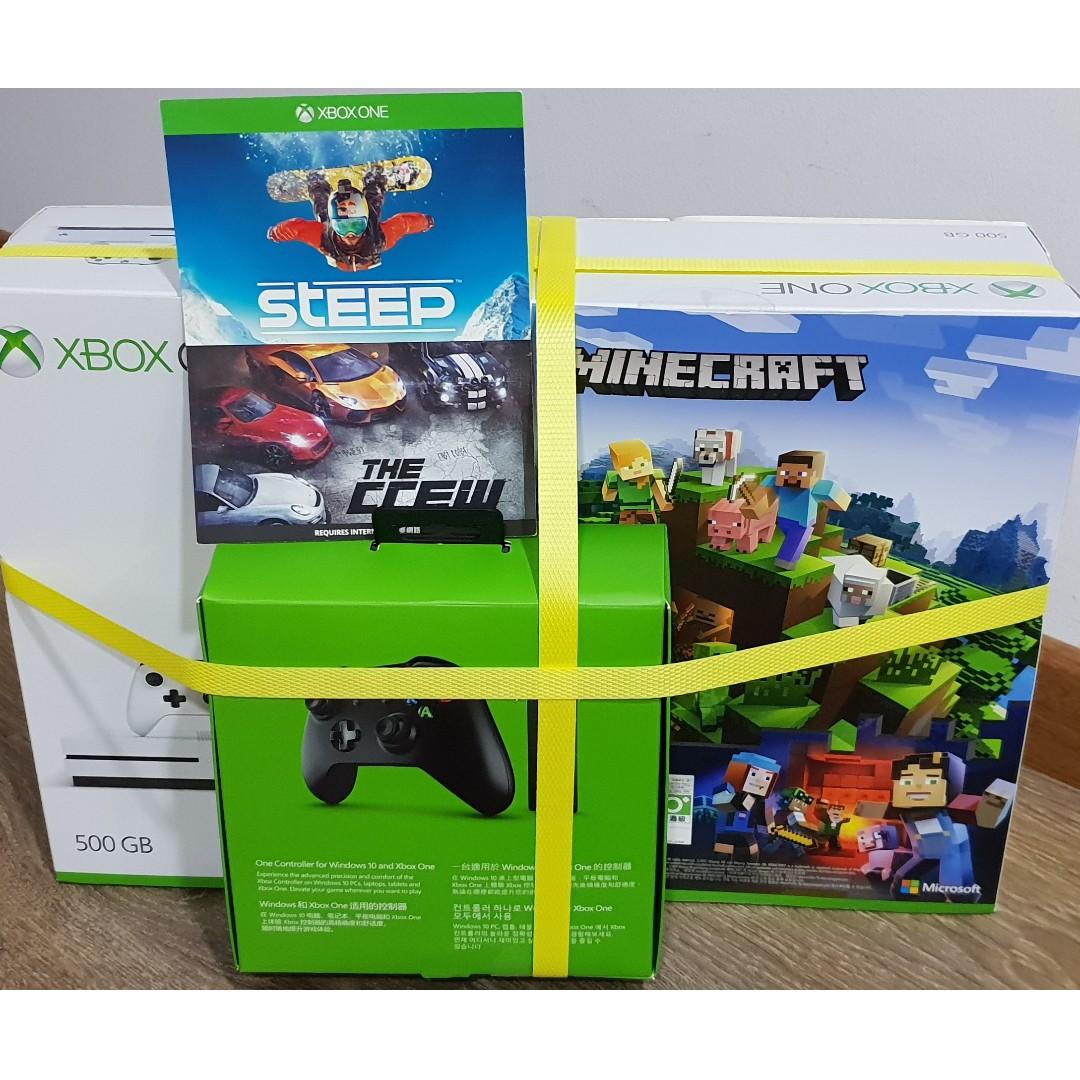 Bnib Xbox One S 500gb Minecraft The Crew Steep Additional Controller Video Gaming Video Games Xbox On Carousell