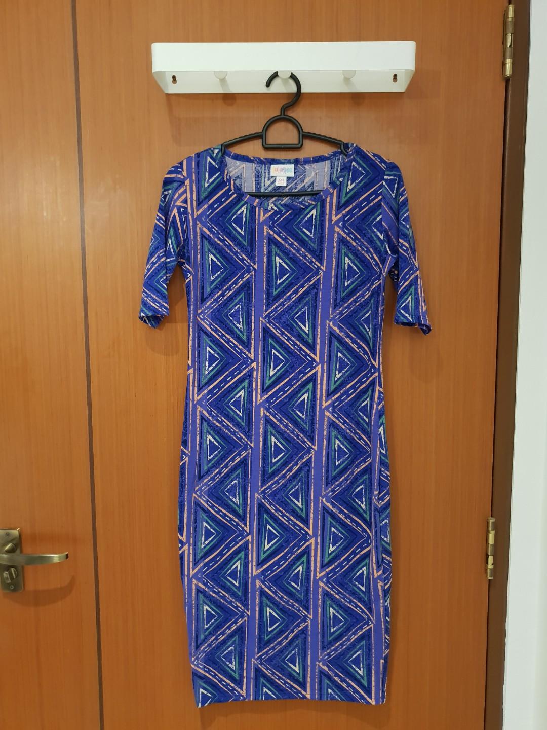 BNWOT Lularoe LLR Geometric Print Bodycon Dress with Sleeve XXS XS S Women s Fashion Tops Sleeveless on Carousell