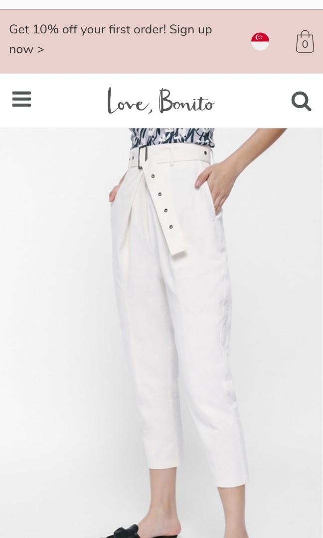 Bnwt LB Prachelle Belted Crop Pants, Women's Fashion, Bottoms, Other  Bottoms on Carousell
