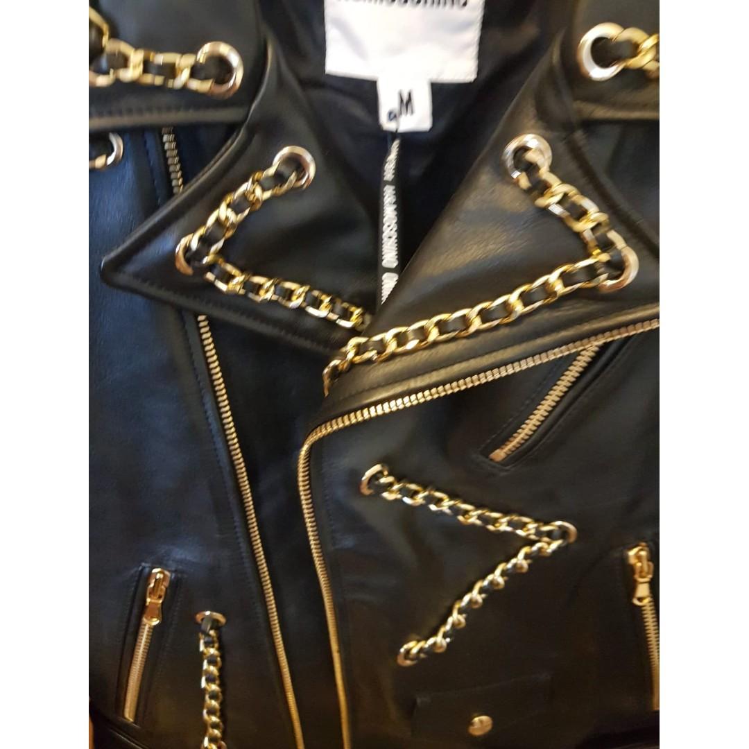 Leather jacket Moschino for H&M Black size XS International in Leather -  35599360