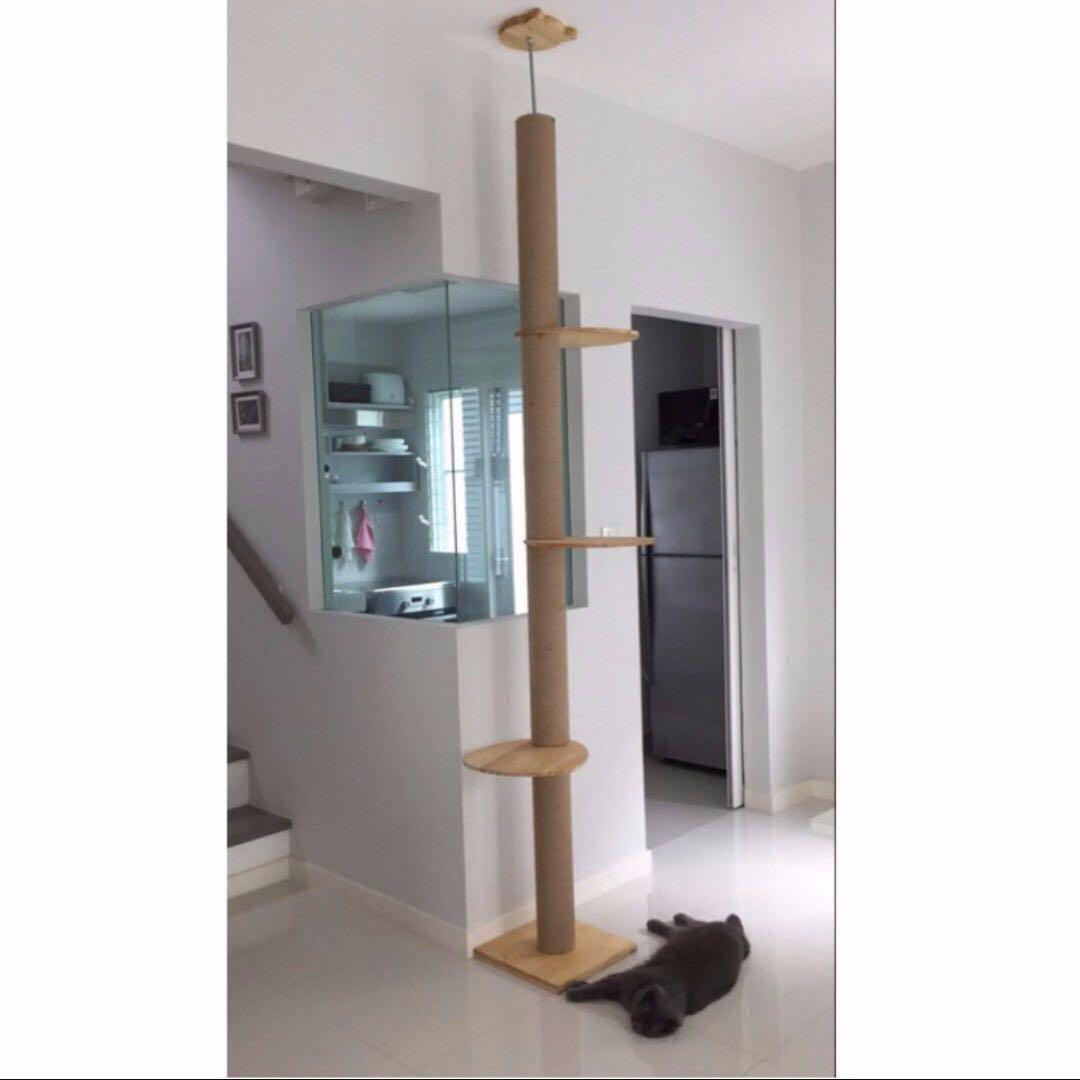 Sale Solid Pine Wood Cat Ceiling High Tree Climbing Post Condo