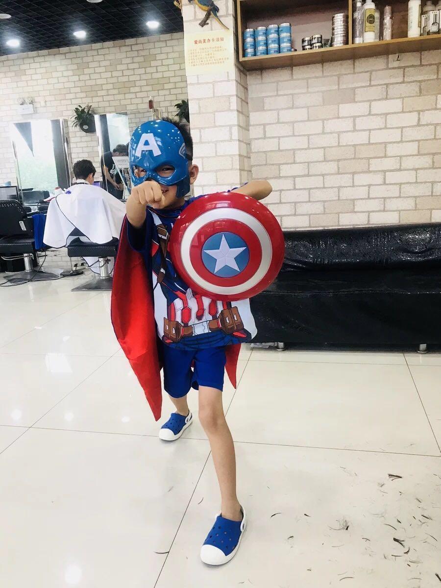 Superhero Cape Mask For Kids Captain America Costume Dress Up Pretend 